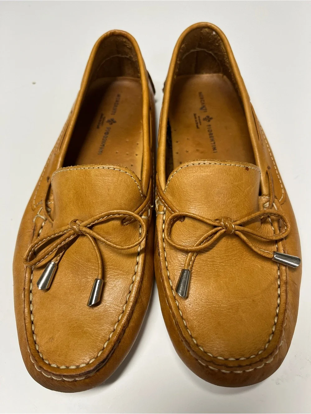 Mercanti Fiorentini Tan Leather size 6B Driving Loafers